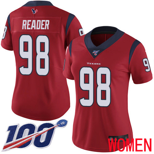 Houston Texans Limited Red Women D J  Reader Alternate Jersey NFL Football #98 100th Season Vapor Untouchable